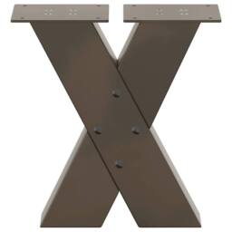 Berkfield Home Coffee Table Legs X-Shaped 2 pcs Natural Steel 30x(30-31) cm Steel in Brown - thumbnail 5