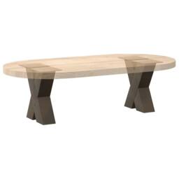 Berkfield Home Coffee Table Legs X-Shaped 2 pcs Natural Steel 30x(30-31) cm Steel in Brown - thumbnail 8