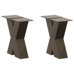 Berkfield Home Coffee Table Legs X-Shaped 2 pcs Natural Steel 30x(30-31) cm Steel in Brown - thumbnail 1