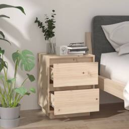 Berkfield Home Bedside Cabinet 40x35x50 cm Solid Wood Pine in Brown - Size: 40 x 35 x 50 cm - thumbnail 3