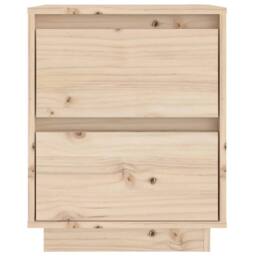 Berkfield Home Bedside Cabinet 40x35x50 cm Solid Wood Pine in Brown - Size: 40 x 35 x 50 cm - thumbnail 5