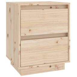 Berkfield Home Bedside Cabinet 40x35x50 cm Solid Wood Pine in Brown - Size: 40 x 35 x 50 cm - thumbnail 2