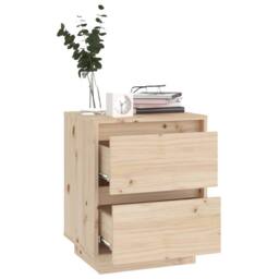 Berkfield Home Bedside Cabinet 40x35x50 cm Solid Wood Pine in Brown - Size: 40 x 35 x 50 cm - thumbnail 4