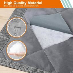 VOGREX Magnetic Thermal Door Curtain, Oxford Cloth Windproof in Grey - Size: 90 cm width x 210 cm drop - thumbnail 3