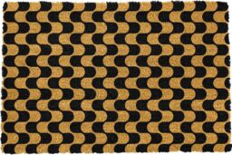 Artsy Mats Arty Wavey Lines Pattern Doormat in Black - Size: 40 cm x 60 cm - thumbnail 2