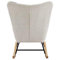 Rolipo Multicoloured Teddy Rocking Chair with Footstool & Solid Wood Legs - thumbnail 6