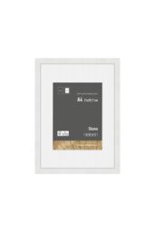 nielsen Skava A4 Wooden Picture Frame With 15 x 20cm Mount & Glass Front in White - Size: 15 x 20 cm - thumbnail 1