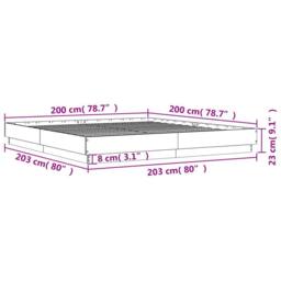 Berkfield Home Durable Bed Frame without Mattress Sonoma Oak 200x200 cm in Light Tan - thumbnail 9