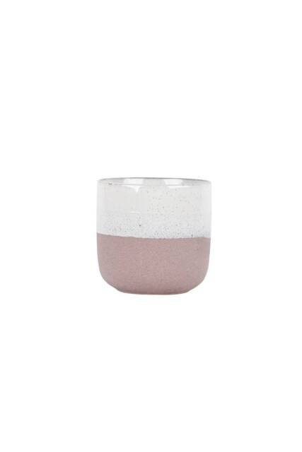 KDMD Hortus Pink & White Bordeaux Stoneware Pot 16cm H x 17cm Dia - image 1