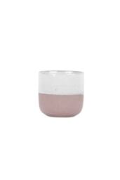 KDMD Hortus Pink & White Bordeaux Stoneware Pot 16cm H x 17cm Dia - thumbnail 5