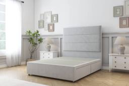 "Comfort Beds Rosa Plush Divan Base 4 Drawers - 26"" Headboard in Silver - Size: Double" - thumbnail 2
