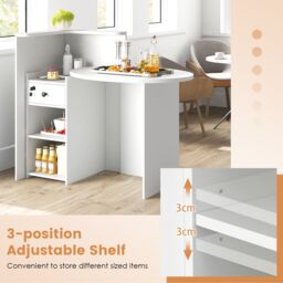 Costway Corner Front Reception Counter Desk with Lockable Drawer in White - thumbnail 6