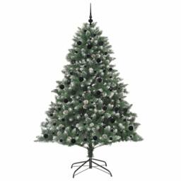 Berkfield Home Modern Artificial Christmas Tree with Stand Green 140 x 140 x 210 cm - thumbnail 4