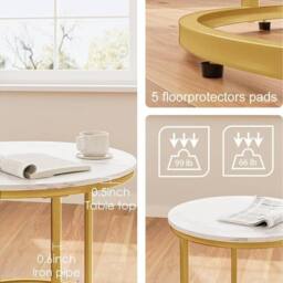 FORGEVIO Small Coffee Table - Compact Size, Lightweight, for Sofa Side - thumbnail 4