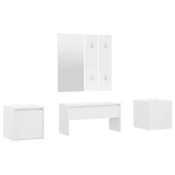 Berkfield Home Hallway Furniture Set White Engineered Wood - thumbnail 2