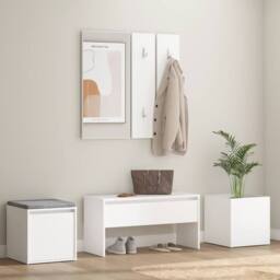 Berkfield Home Hallway Furniture Set White Engineered Wood