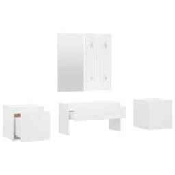Berkfield Home Hallway Furniture Set White Engineered Wood - thumbnail 5