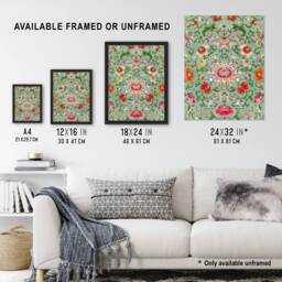 Artery8 Owen Jones Colorful Chinese Floral Pattern Framed Wall Art Print - Size: A4 - thumbnail 3