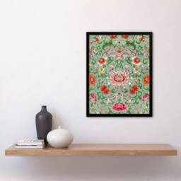 Artery8 Owen Jones Colorful Chinese Floral Pattern Framed Wall Art Print - Size: A4 - thumbnail 4