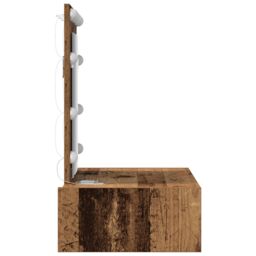 Berkfield Home Wall Hanging Dressing Table with LED Lights Old Wood in Brown - thumbnail 6