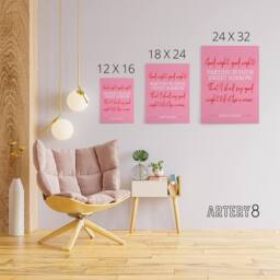 "Artery8 Shakespeare Quote Parting Sweet Sorrow Canvas Wall Art Print in Pink - Size: W18"" x H24""" - thumbnail 4