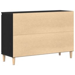 Berkfield Home Black Oak Sideboard - 101x35x60 cm - Made of Engineered Wood - Size: 101 x 35 x 60 cm - thumbnail 6