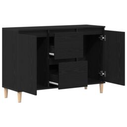Berkfield Home Black Oak Sideboard - 101x35x60 cm - Made of Engineered Wood - Size: 101 x 35 x 60 cm - thumbnail 5