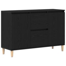 Berkfield Home Black Oak Sideboard - 101x35x60 cm - Made of Engineered Wood - Size: 101 x 35 x 60 cm - thumbnail 2