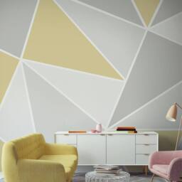Art for the Home Trinity Ochre Yellow Geometric Wall Mural - thumbnail 1