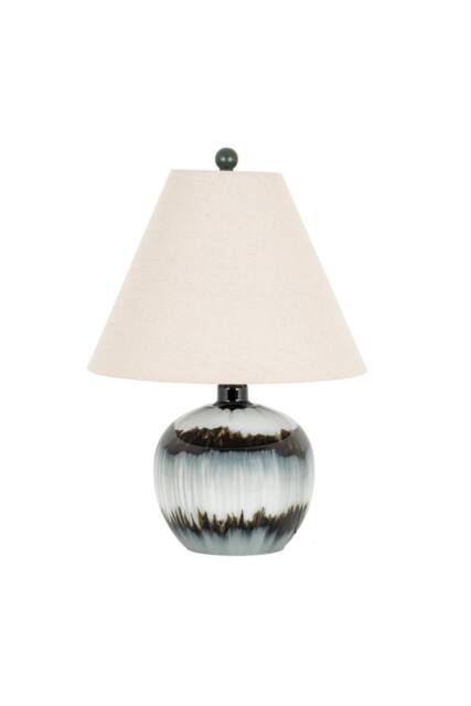 KDMD Sepia Shadows Squat Table Lamp with Linen Shade Warm in Black - image 1