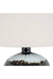 KDMD Sepia Shadows Squat Table Lamp with Linen Shade Warm in Black - thumbnail 3