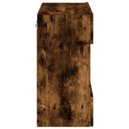 Berkfield Home TV Wall Cabinet with LED Lights Smoked Oak 58.5x30x60.5 cm in Brown - thumbnail 9