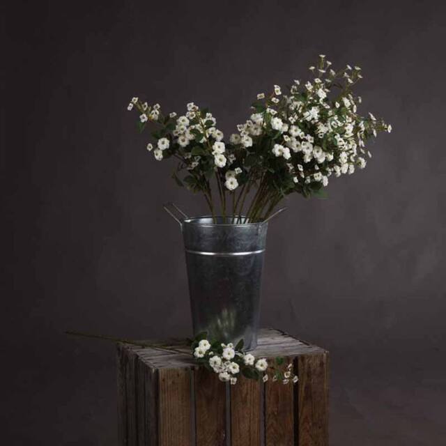 Lemon Pavilion Furniture and Decor Wild Meadow Rose Artificial Flower - L15 x W15 x H74 cm - White