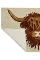 Allure Bath Fashions Luxury Highland Cow Bath Mat - Non Slip & Super Soft in Beige - thumbnail 4