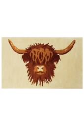 Allure Bath Fashions Luxury Highland Cow Bath Mat - Non Slip & Super Soft in Beige - thumbnail 1