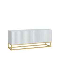 Creative Furniture Ripple TV Unit 100cm - Modern Fluted Design with Push to Open Doors in White - thumbnail 6