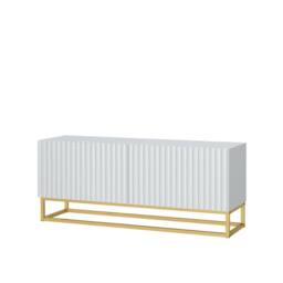 Creative Furniture Ripple TV Unit 100cm - Modern Fluted Design with Push to Open Doors in White - thumbnail 7