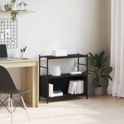 Berkfield Home Book Cabinet Black Oak 80x30x78, 5 cm Engineered Wood - thumbnail 2