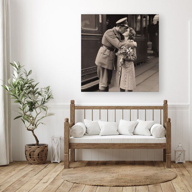 "Warren Reed - Designer Time To Say Goodbye Canvas in Black - Size: W30"" x H30""" - image 1