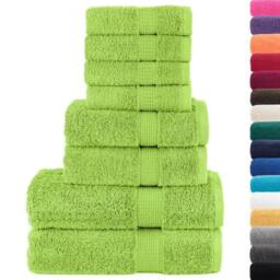 Berkfield Home Soft 8 Piece Premium Towel Set SOLUND Apple Green 600 gsm - thumbnail 3
