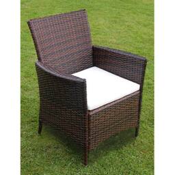 Berkfield Home Sturdy 5 Piece Outdoor Dining Set with Cushions Poly Rattan Brown - thumbnail 7