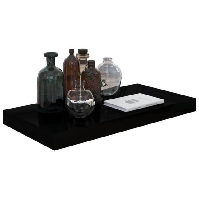 Berkfield Home Durable Floating Wall Shelf High Gloss Black 50x23x3.8 cm MDF - image 1