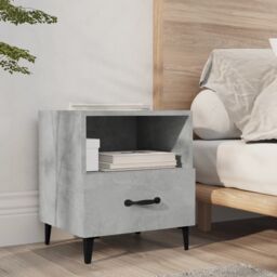 Berkfield Home Bedside Cabinet Concrete Grey Engineered Wood - thumbnail 1