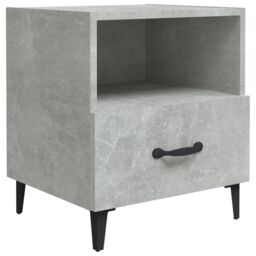 Berkfield Home Bedside Cabinet Concrete Grey Engineered Wood - thumbnail 2