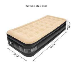 SPETLEK Single Inflatable Air Bed Mattress with Built in Electric Pump in Beige - thumbnail 2