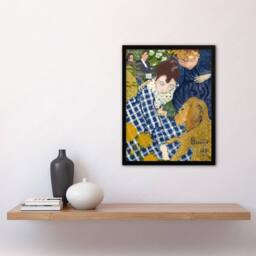 Artery8 Women with Dog Art Nouveau Painting Bonnard Framed Wall Art Print - Size: A4 - thumbnail 4