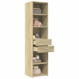 Berkfield Home Highboard Sonoma Oak 45x42.5x185 cm Engineered Wood in Brown - thumbnail 3