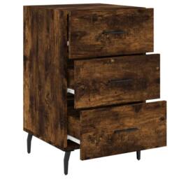 Berkfield Home Bedside Cabinet Smoked Oak 40x40x66 cm Engineered Wood in Brown - Size: 40 x 40 x 66 cm - thumbnail 7