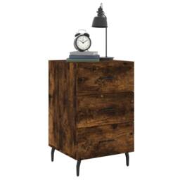 Berkfield Home Bedside Cabinet Smoked Oak 40x40x66 cm Engineered Wood in Brown - Size: 40 x 40 x 66 cm - thumbnail 3