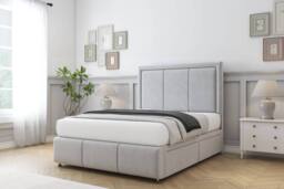 "Comfort Beds Savoy Plush Divan Base No Drawers - 54"" Headboard-Footboard in Silver - Size: Small Single" - thumbnail 2
